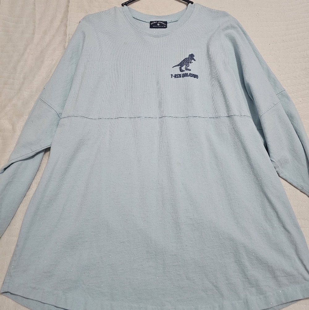 Light Blue Long Sleeve Shirt with Dinosaur Logo